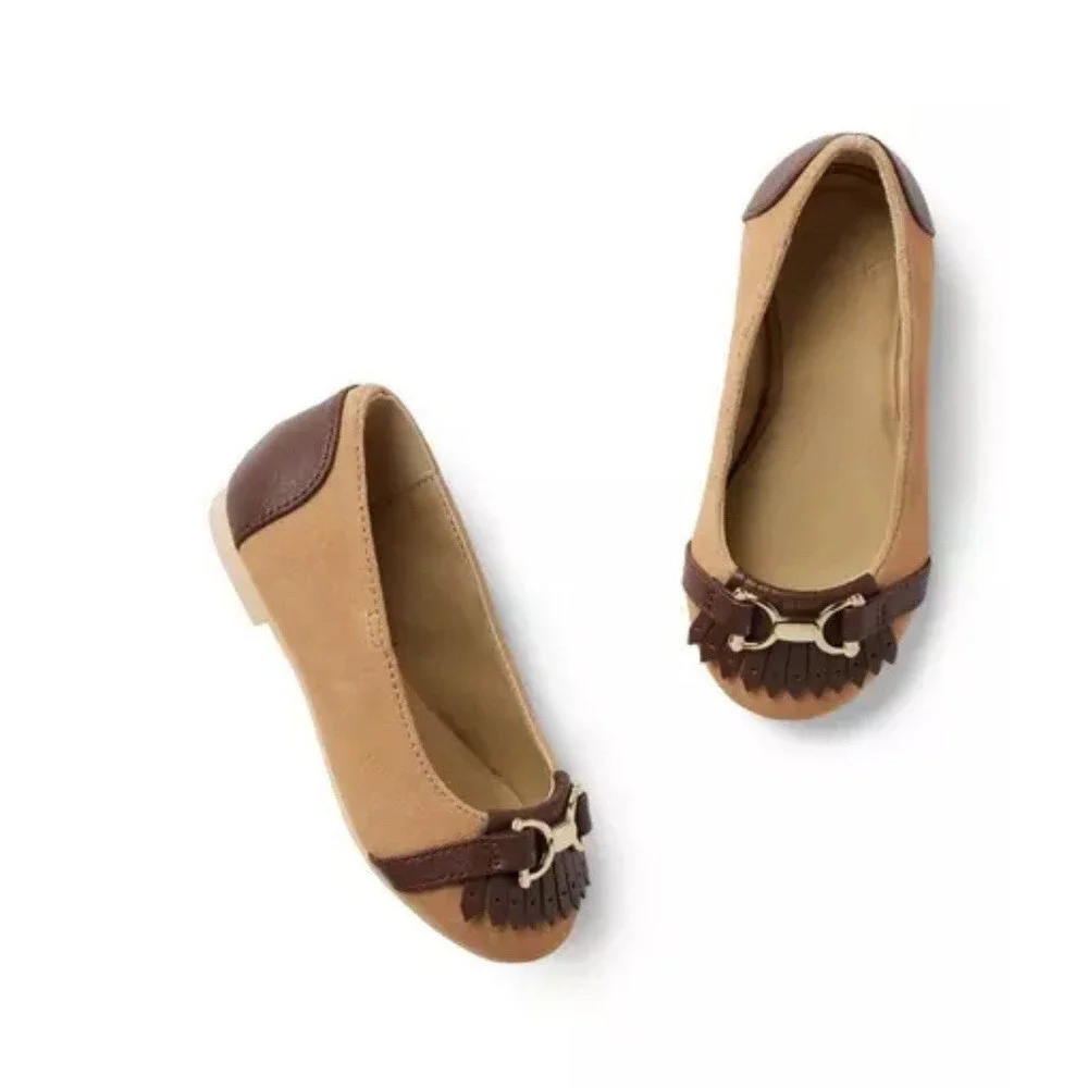 Janie and Jack Suede Bridle Bit Brown and Tan Loafers/Flats Quiet Lux Equestrian